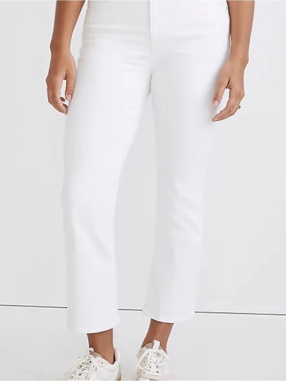 Madewell Cali Demi Boot Women's white raw hem Crop Jeans - size 31P
